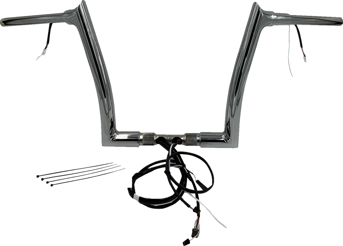 FBI Fat Baggers Wired 1-1/2" Pointed Top Handlebar Kits for FLTR '15 - Chrome / 12"