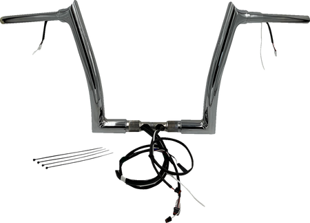 FBI Fat Baggers Wired 1-1/2" Pointed Top Handlebar Kits for FLTR '15 - Chrome / 12"