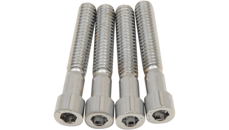 Drag Specialties Chrome Smooth Trans Side Cover Bolt Kit 4 Harley M8 Models