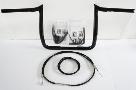 Paul Yaffe Bagger 12" Black Monkey Bar Handlebar Package Kit Harley FLH ABS | MBB-125-B Kit-ABS-08-13