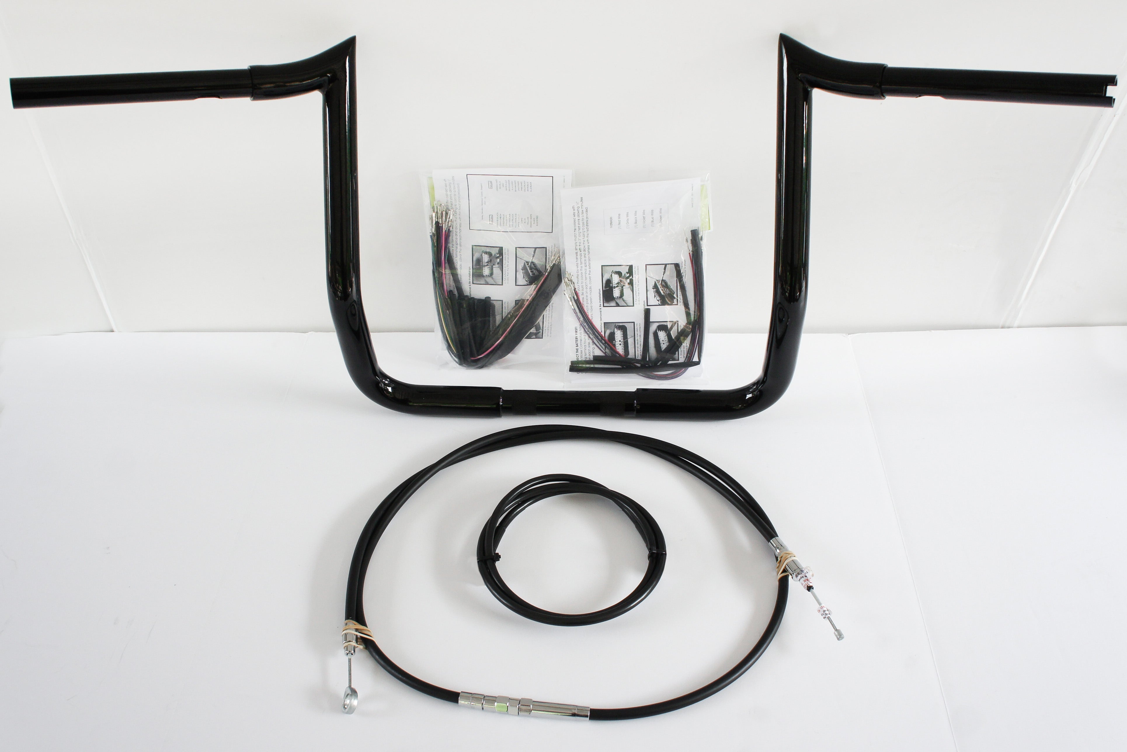 Paul Yaffe Bagger 14" Black Monkey Bar Handlebar Package Kit Harley FLH ABS