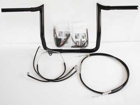 Paul Yaffe Bagger 14" Black Monkey Bar Handlebar Package Kit Harley FLH Non ABS | MBB1.25B-14-Kit-08-13-NON