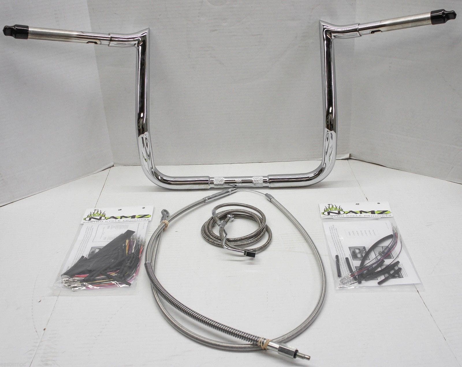 Paul Yaffe Bagger 14" Chrome Monkey Bar Handlebar Package Kit Harley FLH ABS | MBB125C-14-Kit