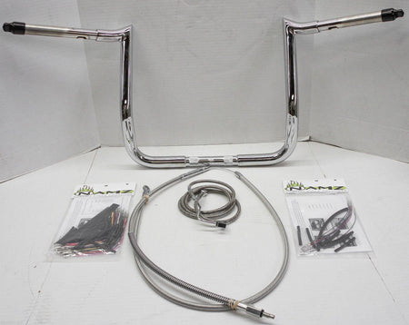 Paul Yaffe Bagger 14" Chrome Monkey Bar Handlebar Package Kit Harley FLH ABS | MBB125C-14-Kit