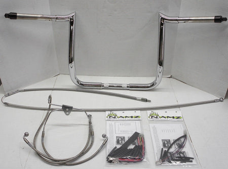 Paul Yaffe Bagger Nation 12" Chrome Monkey Bar Handlebar Kit Harley FLH Non ABS | MBB1.25C Kit