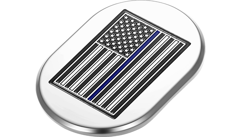 Figurati Antenna Right Cover Mirror w/ Blue Line American Flag 4 Harley 09-23 Touring