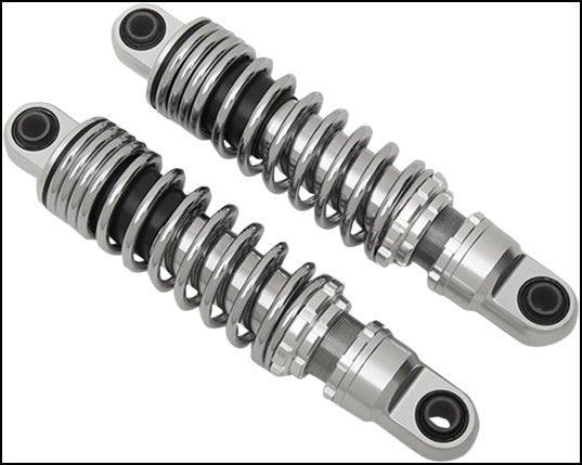 Drag Premium Low Profile Chrome 10.5" Adjustable Rear Spring Shocks XL