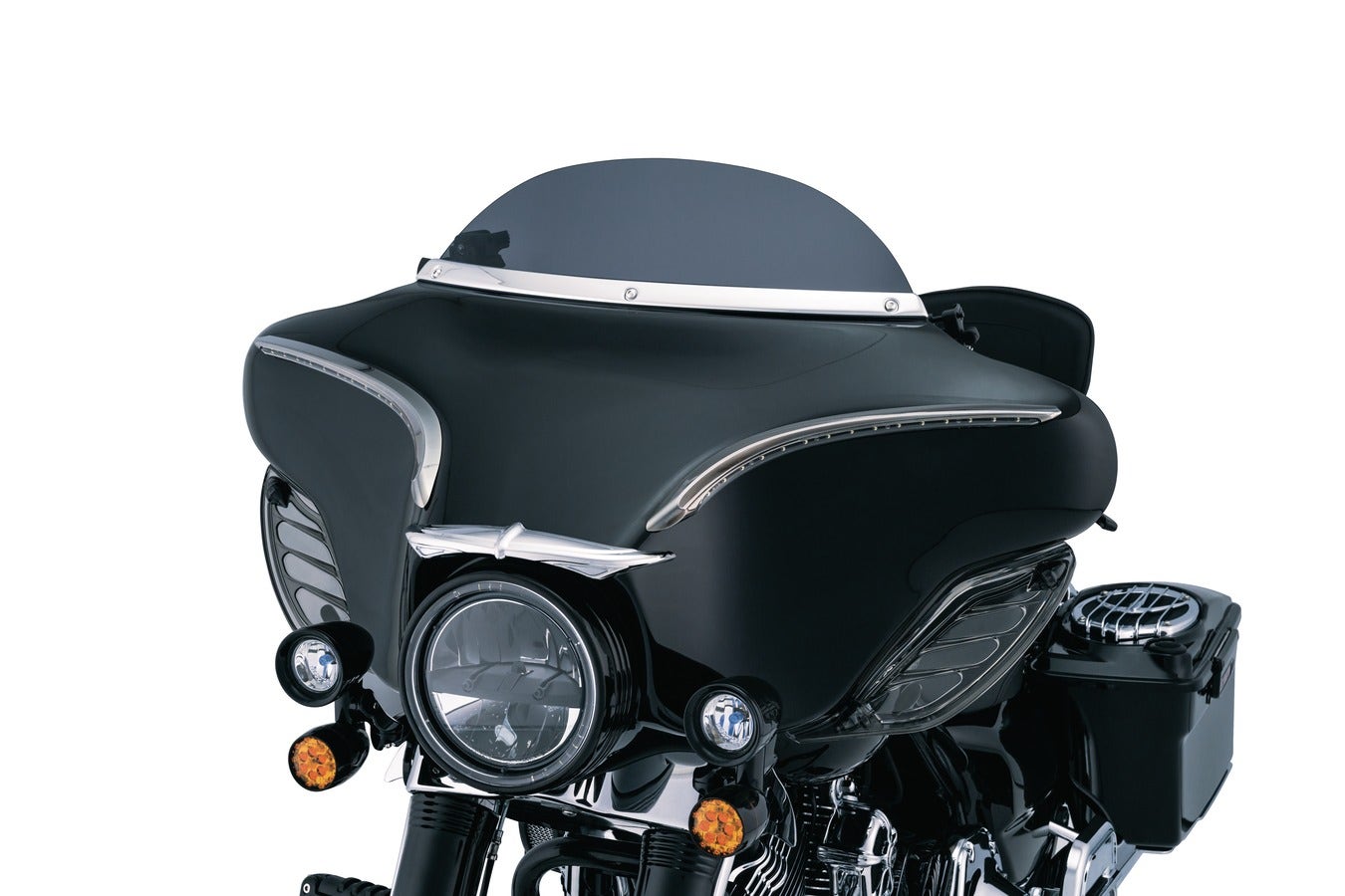 Kuryakyn AirMaster Chrome Smooth Windshield Trim Harley Batwing FLHT/FLHX 96-13 1310