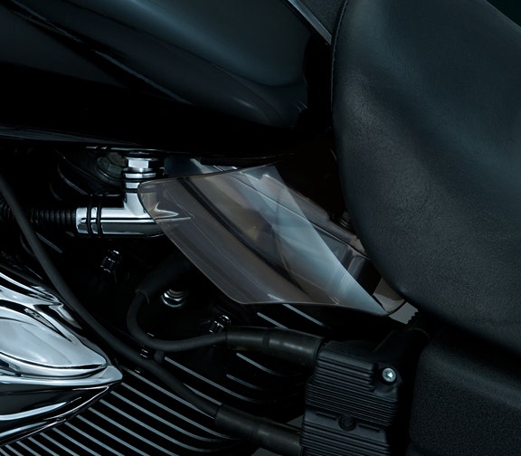 Kuryakyn Reflective Smoke Saddle Shields Heat Deflectors Harley Dyna 99-17