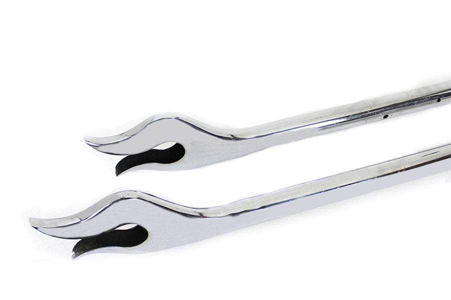 V-Twin 30-1433 Chrome 31" Flame Exhaust Pipe Extension Slip-On Harley Custom