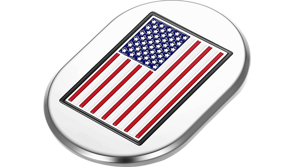 Figurati Antenna Right Cover Mirror Polish w/ American Flag 4 Harley 09-23 Touring