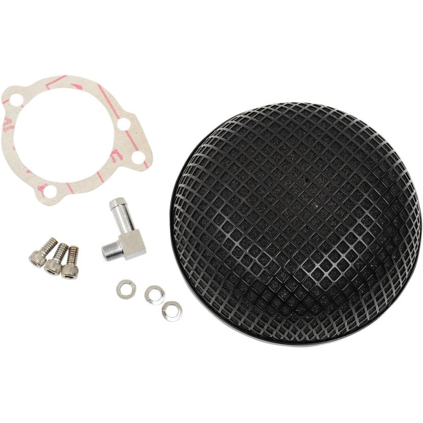 Drag Black "BOB" Retro Style Stage 1 Air Cleaner Harley Custom w/ Super E/G Carb