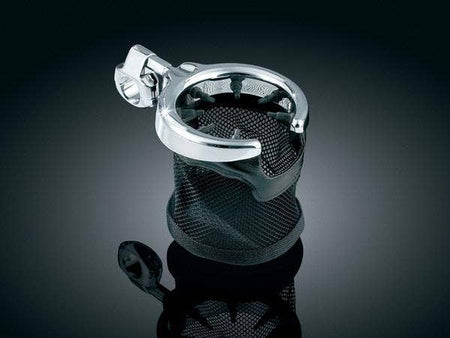 Kuryakyn Chrome Universal 1" Handlebar Mounted Drink Holder with Basket