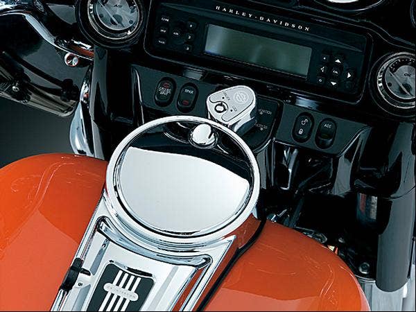 Kuryakyn Chrome Push Button Fuel Door Latch Hinge Kit Harley Touring '92-'17
