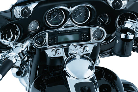 Kuryakyn Chrome Push Button Fuel Door Latch Hinge Kit Harley Touring '92-'17
