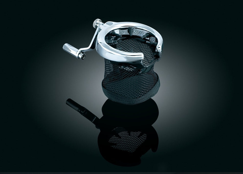 Kuryakyn 1481 Chrome Passenger Mesh Drink Holder Honda Goldwing F6B 01-17