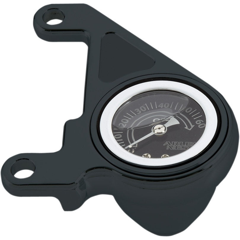 Arlen Ness 15-675 Black Radius Oil Pressure Gauge Kit Harley Twin Cam 99-17