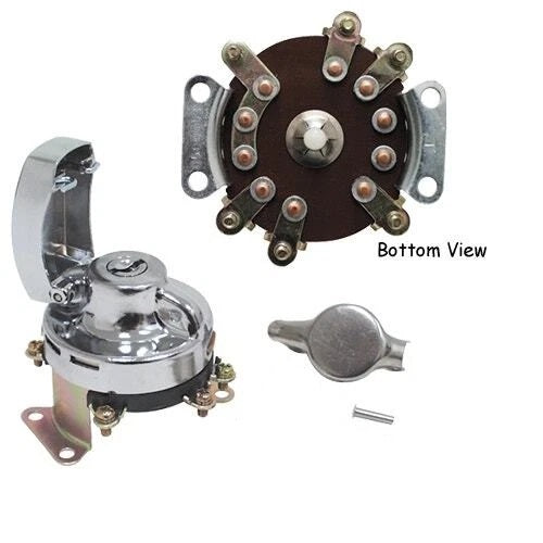Mid USA 15031 Chrome 6 Post Ignition Switch 1936-1995 Harley Big Twin 71505-73T