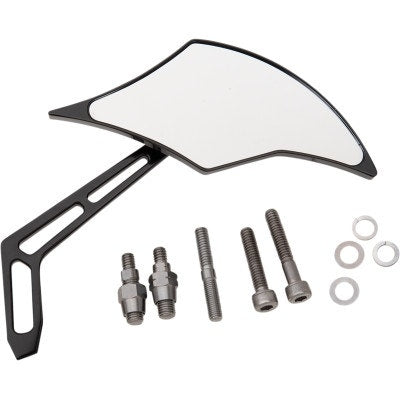 Pro One 102301AB Black Weekend Warrior Billet Aluminum Right Flame Mirror Harley