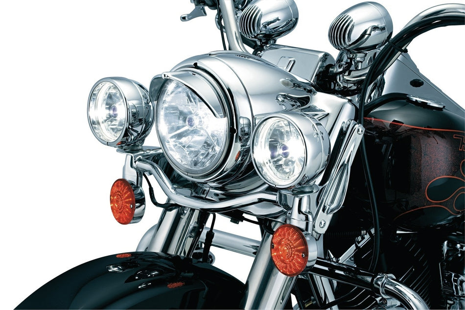 Kuryakyn 2182 Chrome 7" Headlight Visor Universal Harley Metric Cruiser Fit