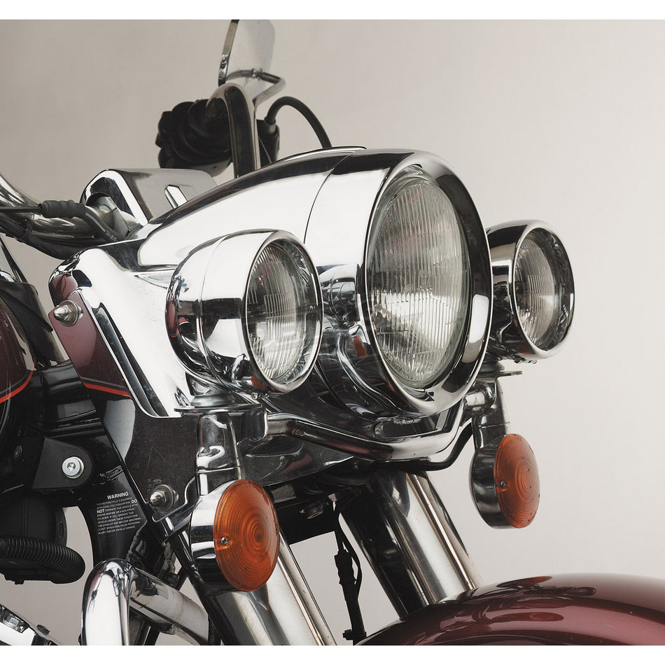 Custom Chrome 4 1/2" Frenched Passing Lamp Trim Ring for Harley '62-Up