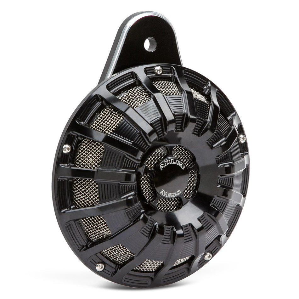 Arlen Ness 70-262 Black 15 Spoke Horn 110dB 12V Harley 07-19 XL 91+ Big Twin