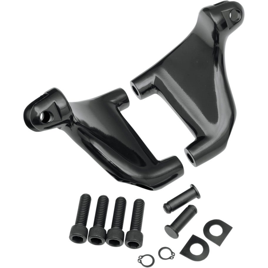 Drag Rear Passenger Footpeg Mounts Black Harley Sportster XL 04-13 Repl 50203-04