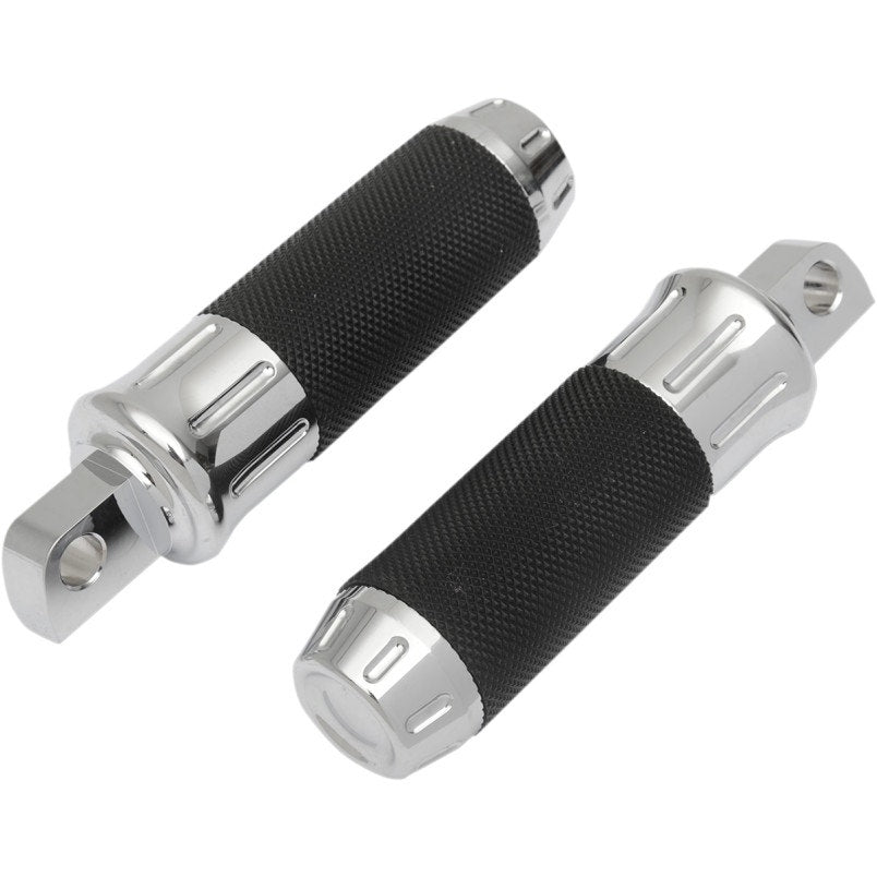 Drag Chrome Billet Custom Male Mount Footpegs Foot Pegs w/ Rubber Pair Harley