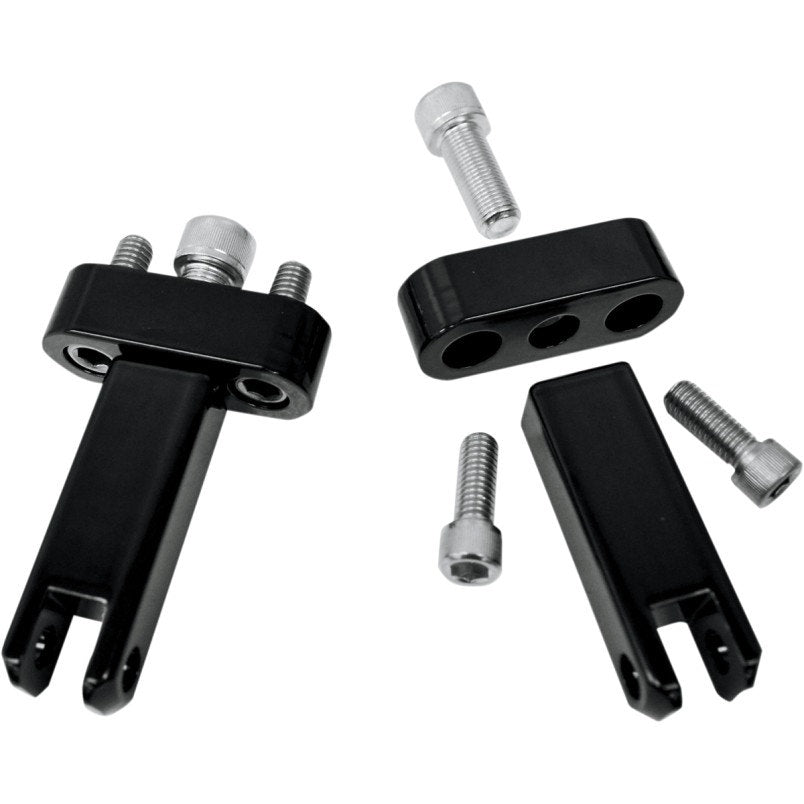 Drag Black Passenger Floorboard to Peg Conversion Mounts Harley Touring FLH/T