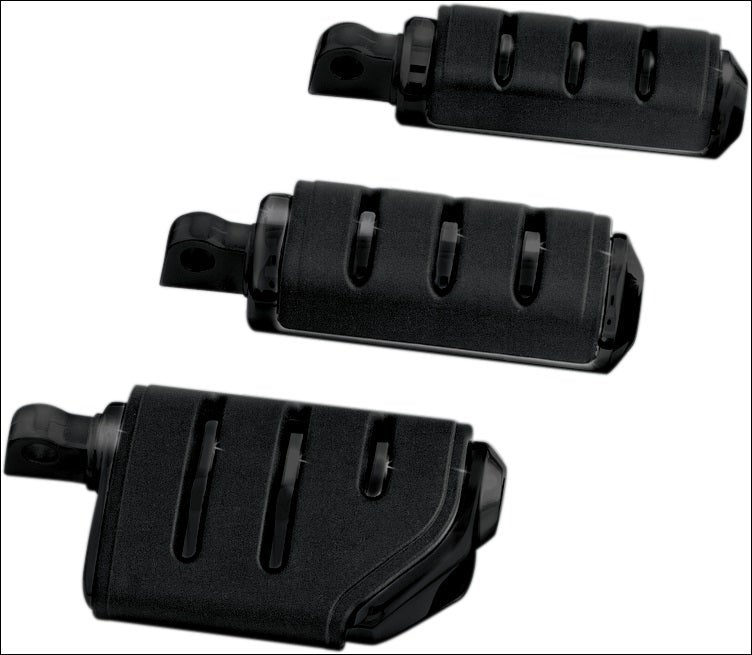 Kuryakyn 7560 Gloss Black Trident Small ISO-Pegs w/ Male Mount Adapters for Harley