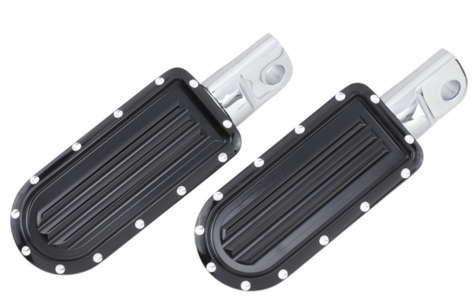 Covingtons Customs Black Dimpled Billet Footpegs Foot Peg Harley Male Mount Pair