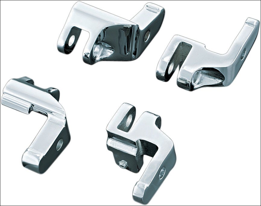 Kuryakyn 4588 Chrome Driver Floorboard Relocation Brackets Harley FLH/T 97-16