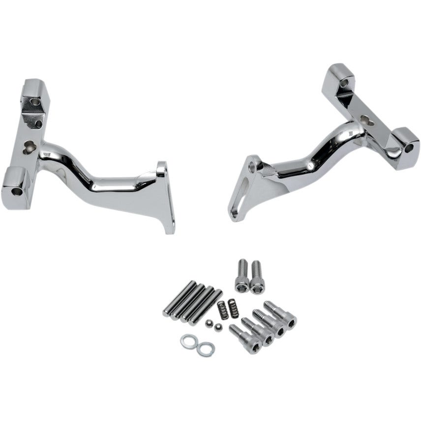 Drag Specialties Chrome Raised Passenger Floorboard Mounts Harley 93-17