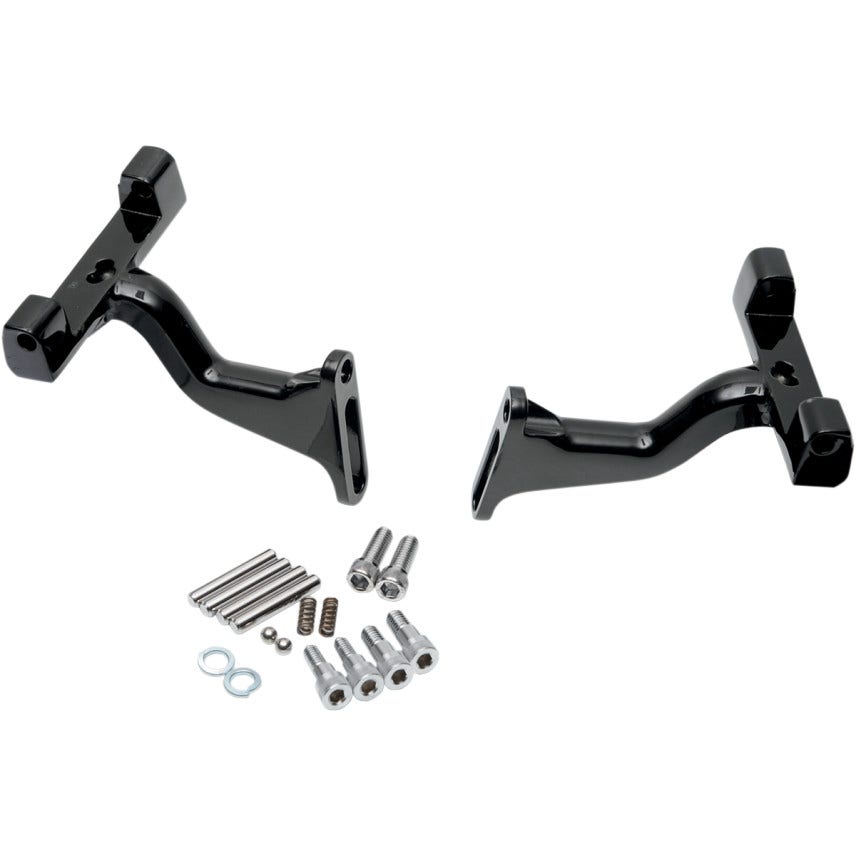 Drag Specialties Black Raised Passenger Floorboard Mounts 50789-99B Harley 93-17