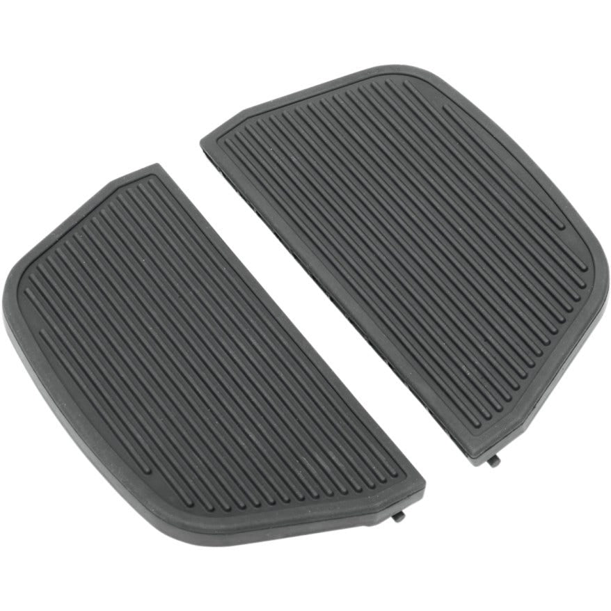 Drag Specialties Black Traditional D Shaped Passenger Floorboard Inserts Harley 06-14