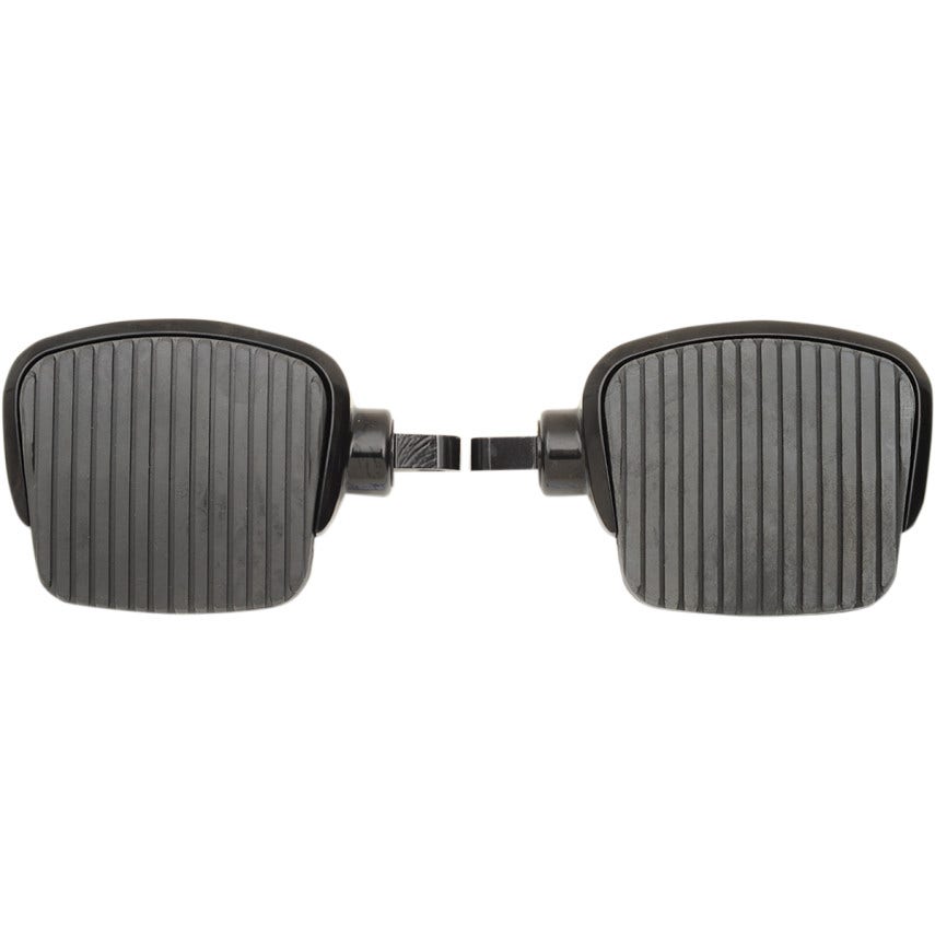 Drag Black 4" Floorboards Rubber Pads w/ Male Peg Mounts for Harley or Metric