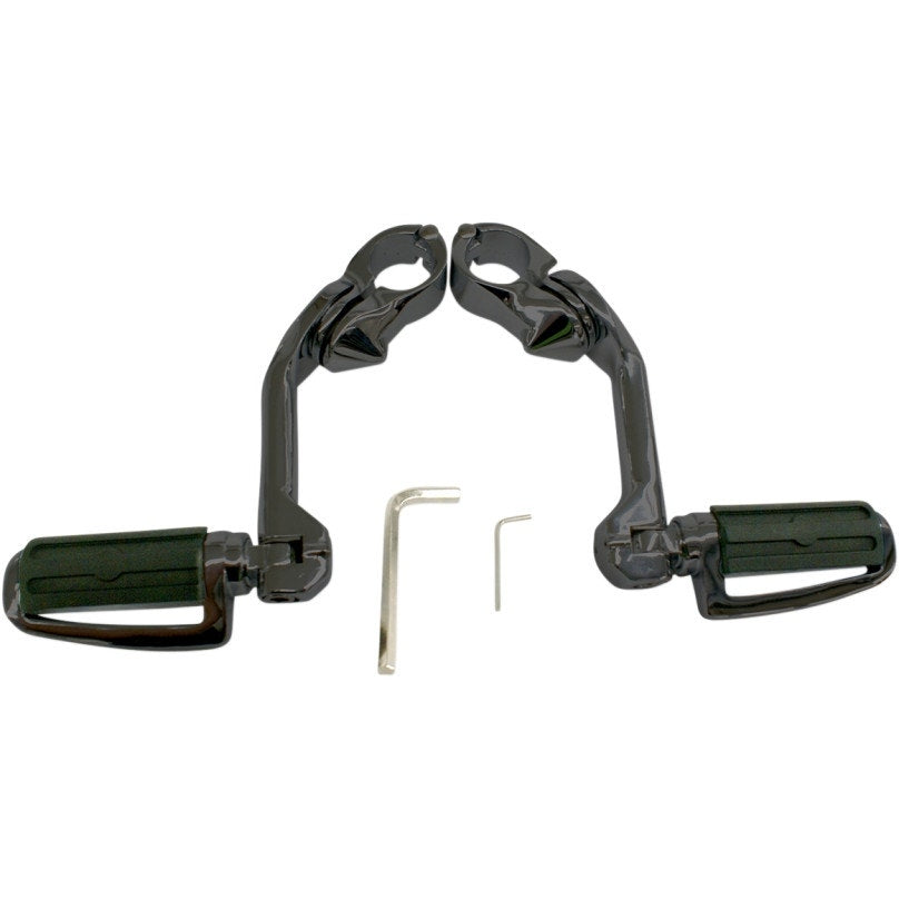Rivco MV125MB Matte Black Slotted Highway Pegs w/ Mounts 1-1/4" Bars Harley