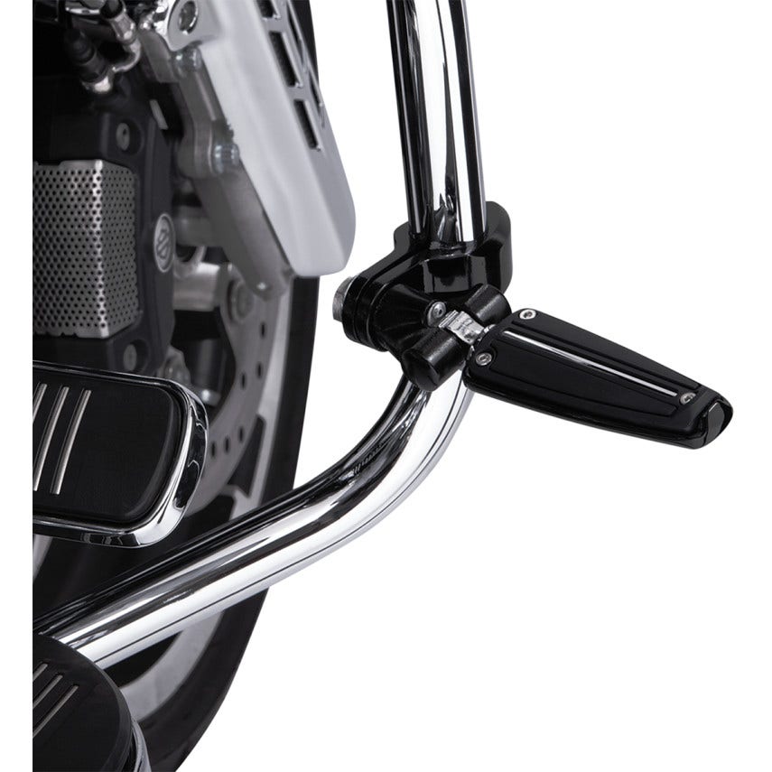 Ciro Black Adjustable Pinless 1-1/4" Hi-Way Bar Mount w/ Female Footpeg Clevis