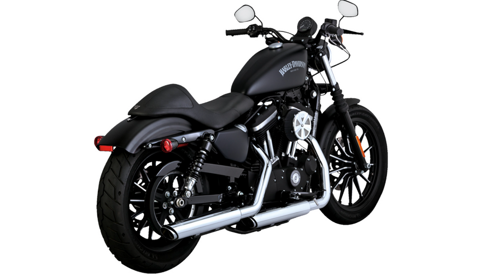 Vance & Hines Twin Slash Chrome 3" Slip-Ons Mufflers Harley XL Sportster 14-21