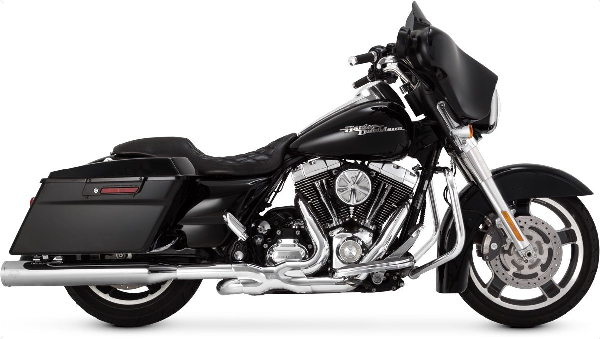 Vance & Hines Chrome Eliminator 400 4" Round Slip On Mufflers Harley FLH/T | 16703