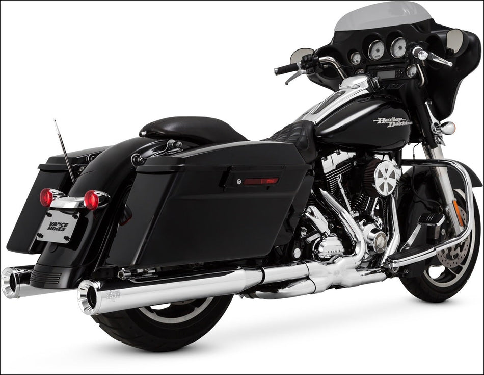 Vance & Hines Chrome Eliminator 400 4" Round Slip On Mufflers Harley FLH/T | 16703