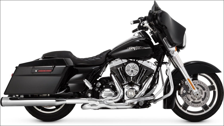 Vance & Hines Chrome Black Tips Eliminator 400 4" Round Slip On Mufflers Harley | 16706
