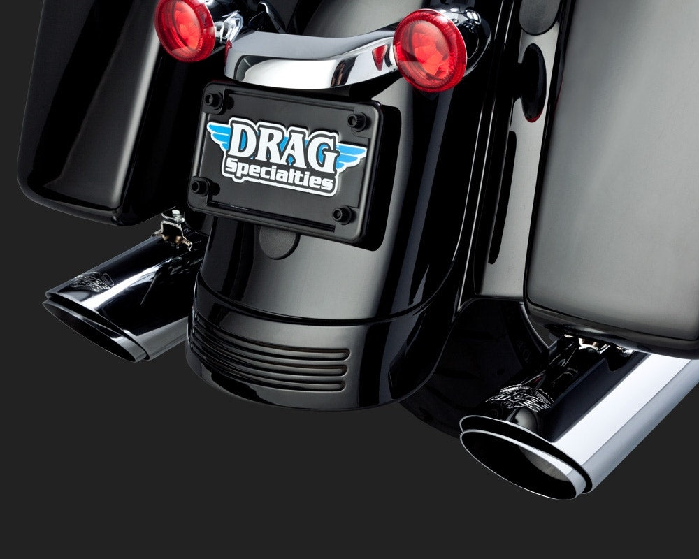 Vance & Hines Chrome Twin Slash Round Slip On Mufflers for Harley