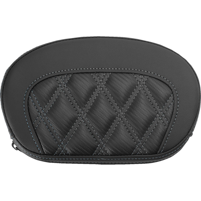 Saddlemen Mini Contour Sissy Bar Pad, Carbon Fiber Lattice Stitch, Harley-Davidson