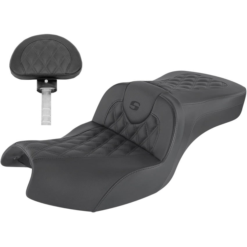 Saddlemen Black Lattice Stitch Road Sofa Seat W/Backrest for Indian 20-24