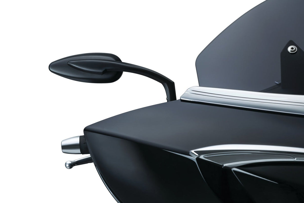 Kuryakyn Black Convex Streamline Teardrop Mirrors for Harley or Metric (pr) | 1708
