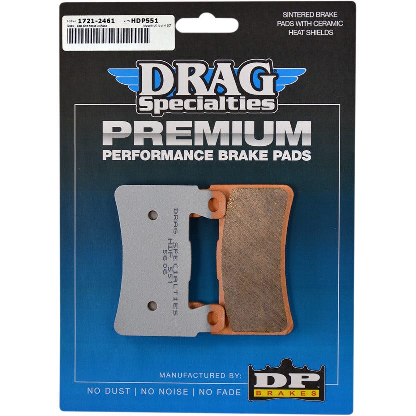 Drag Specialties Premium Sintered Front Brake Pads Harley Softail 15-17 & XR1200