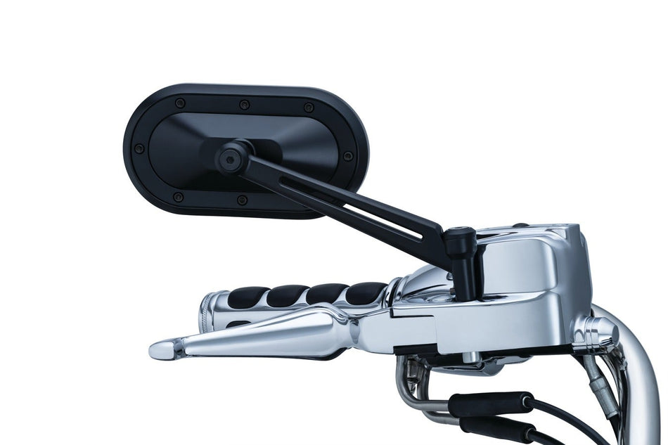 Kuryakyn Satin Black 6" Heavy Industry Mirrors for Harley Victory Metric