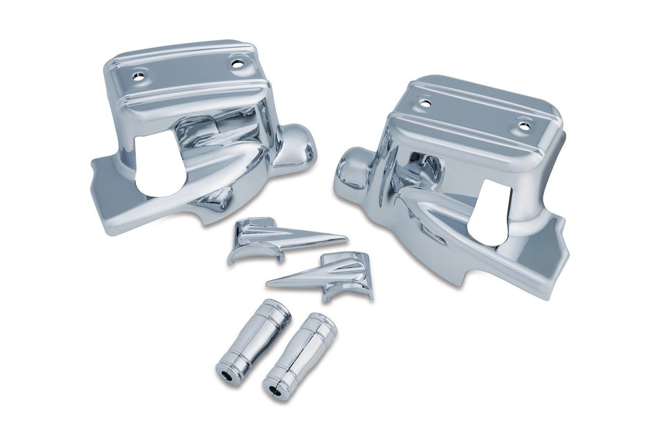 Kuryakyn 1739 Chrome Brake Clutch Control Handlebar Dress-Up Cover Kit Harley 14-16