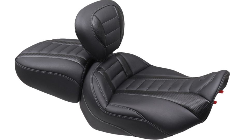 Mustang Deluxe Touring Gray Stitch Passenger Seat 4 Harley 23-24 FLT/FLH